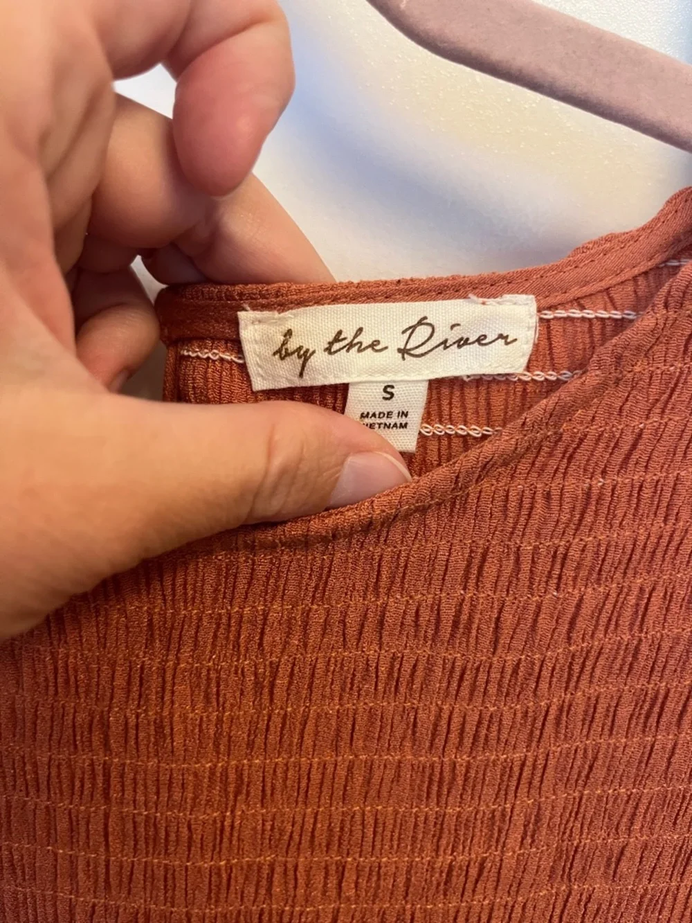 By the River- Rust Smocked Bodice Tiered Maxi Dress - Picture 2 of 2